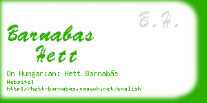 barnabas hett business card